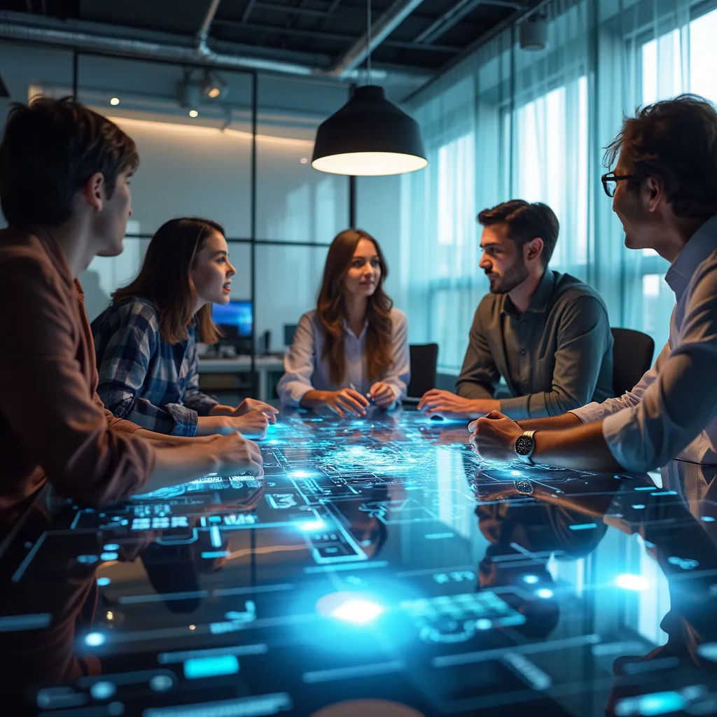 Équipe en session de brainstorming stratégique