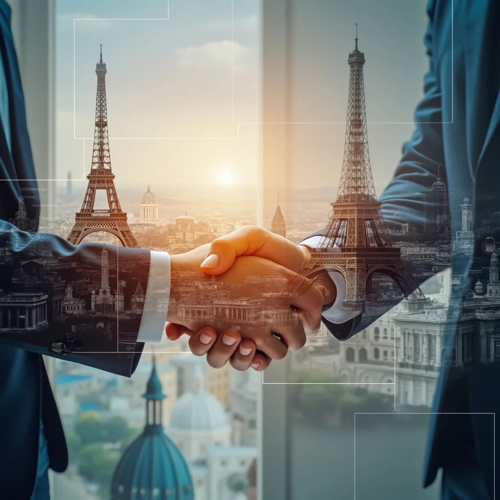 Consultant et client scellant un partenariat