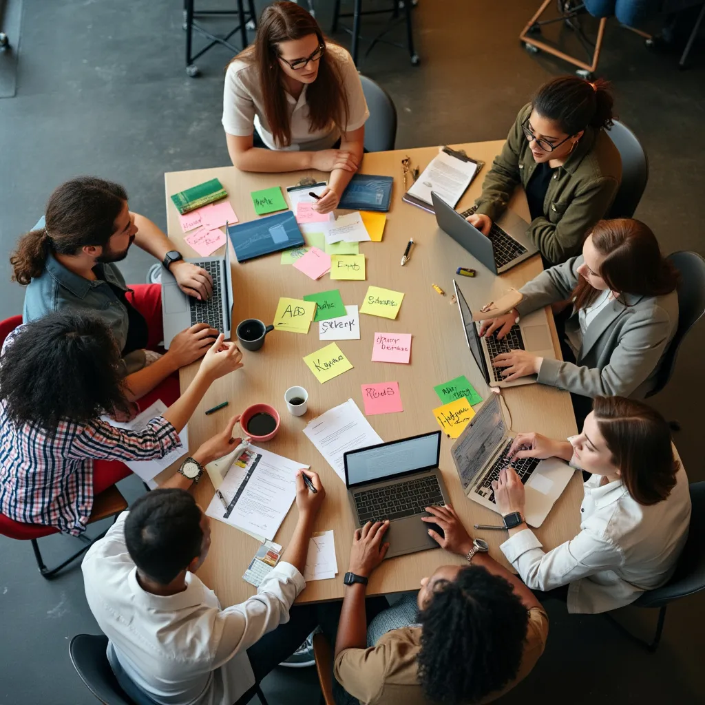 Équipe en session de brainstorming